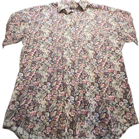 Vintage Tango by Max Raab Short Sleeve Button Up Shirt Floral - Picture 8 of 10